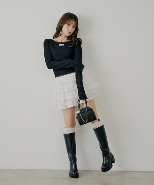 セール】前後2wayレースギャザーロンT（Tシャツ/カットソー）｜Chico