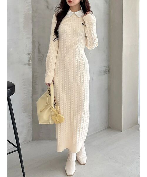 セール】U.S. POLO ASSN.別注 ケーブルニットワンピース（ワンピース