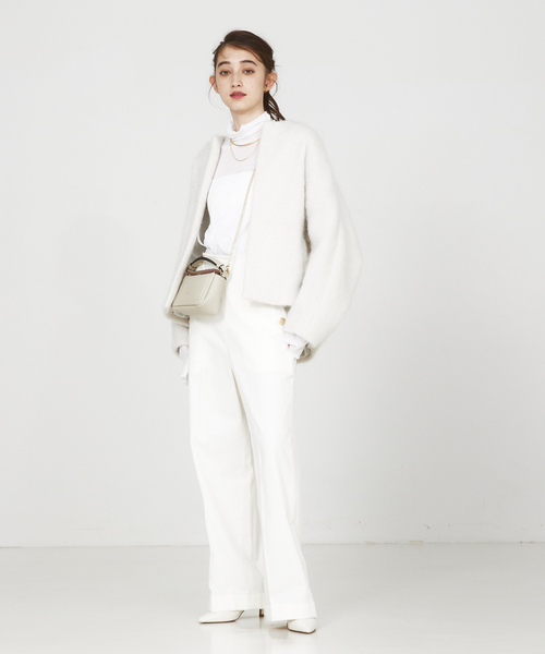 Rouge vif（ルージュヴィフ）の「シャギーショートコート（ノーカラー