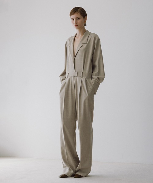 セール】【EMOELLE】テーラードリラクシーオールインワン（つなぎ