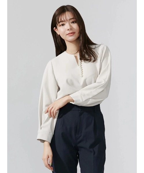 TONAL（トーナル）の「パールキーネックブラウス（シャツ/ブラウス