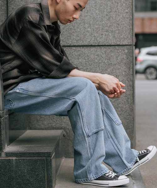 セール】FREE MAX×Hyoma Double Knee Denim Pants / ダブルニーデニム