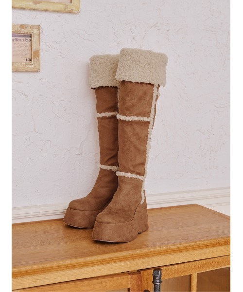 Darich（ダーリッチ）の「フェイクムートンニーハイブーツ（ブーツ