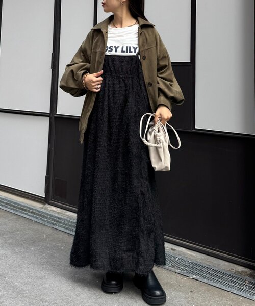 セール】サテンパイピングフェザー2WAYキャミワンピ（ワンピース