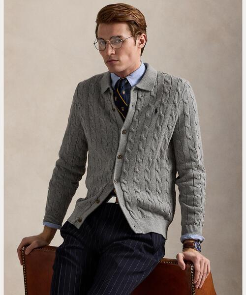 ケーブルニット コットン カーディガン（カーディガン/ボレロ）｜POLO