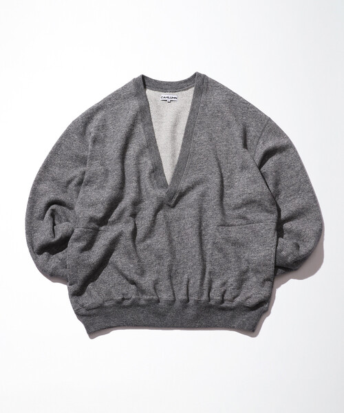 CAHLUMN/カウラム Merino Wool＋Cotton Loop Back V-neck Sweatshirt