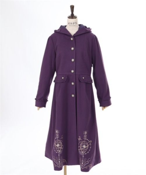 セール】天体刺繍フード付コート（ダッフルコート）｜axes femme