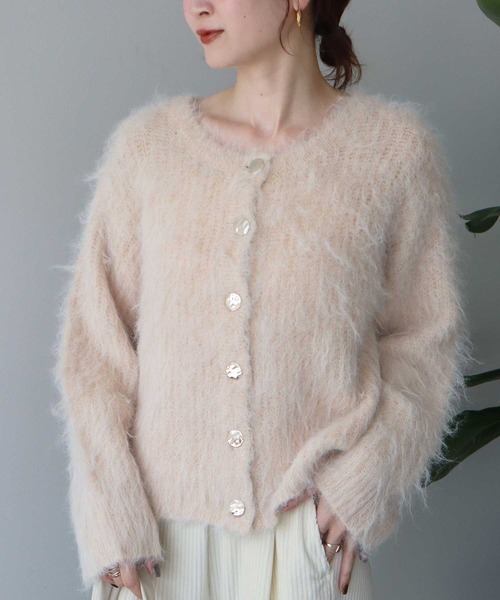 セール】【2025AW/主役級カーディガン】クルーネックシャギー