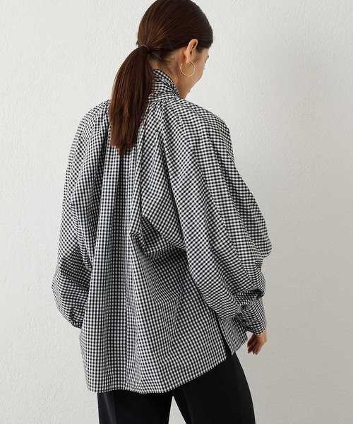 Whim Gazette（ウィムガゼット）の「ギンガムチェックボウタイブラウス