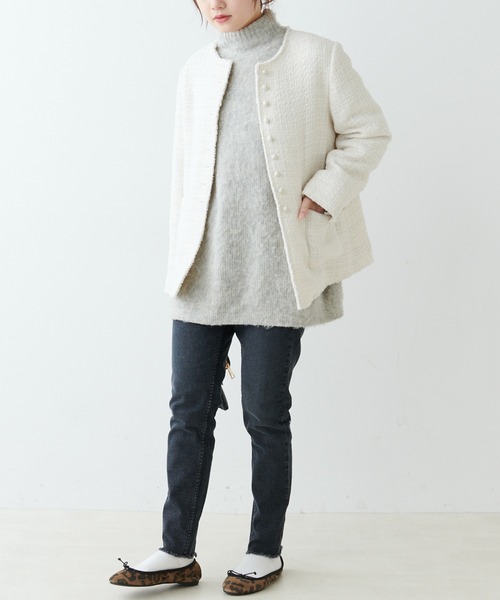 PUAL CE CIN（ピュアルセシン）の「ツイードノーカラージャケット