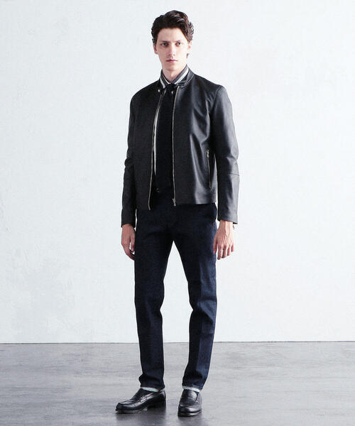 セール】【別注】DENIM×TOMORROWLAND ラムレザー シングルライダース