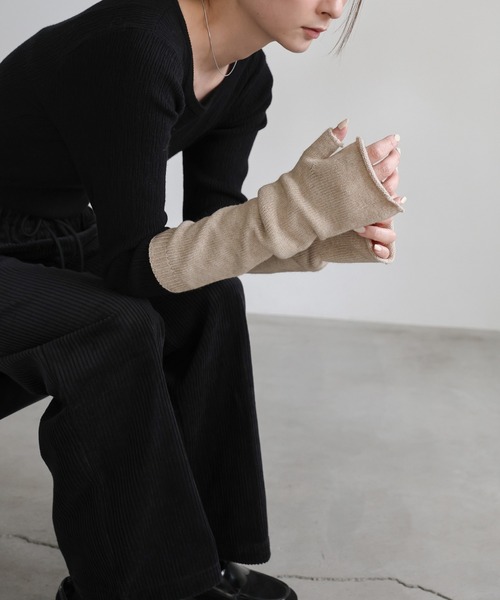 セール】フィンガーレスニットアームウォーマー（アームカバー