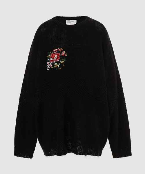 DAIRIKU（ダイリク）の「Flower Cross Embroidery Border Knit（ニット