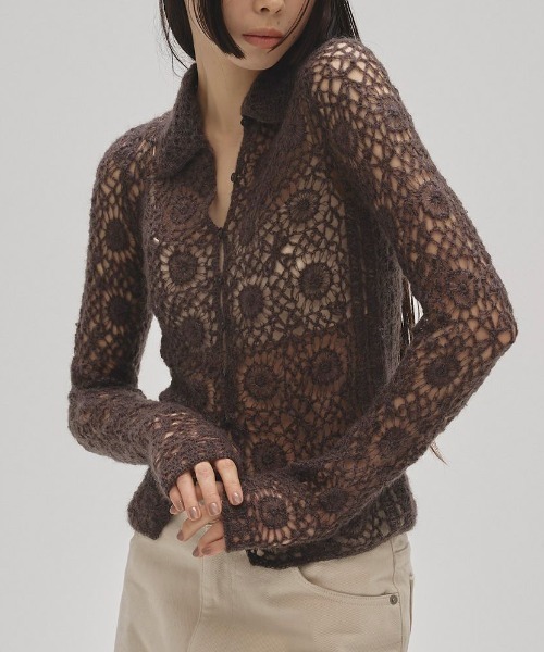 セール】【TODAYFUL/トゥデイフル】Mohair Crochet Knitshirts/モヘア