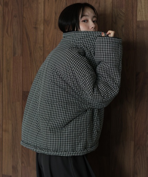 セール】2WAYボアチェックダウンジャケット（ダウンジャケット/コート