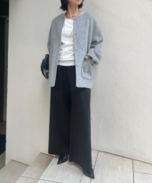 セール】【2WAY/ふんわり上質】リバーシブルコクーンジャケット（ノー