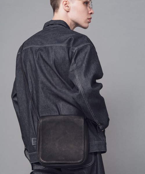 ウォータープルーフ ウォッシャブルレザー/スクエア メールバッグ(ミニ