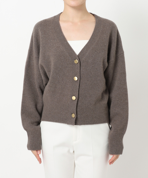 Noble（ノーブル）の「カシミヤ混Vネックパフスリーブカーディガン