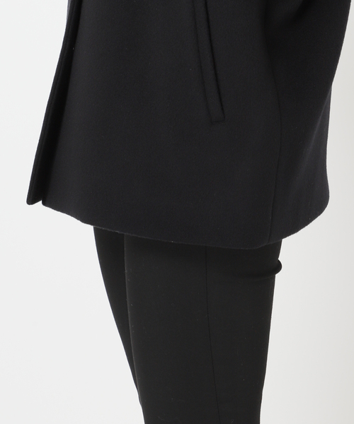 スーパー140ビーバーノーカラーショートコート（ノーカラーコート