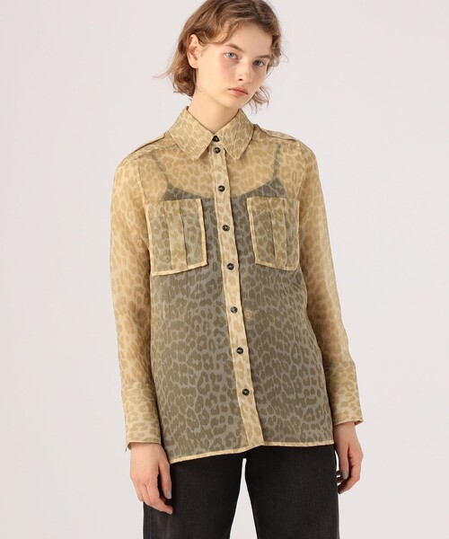 GANNI レオパード柄ブラウス サイズ34 GANNI レオパード ブラウス