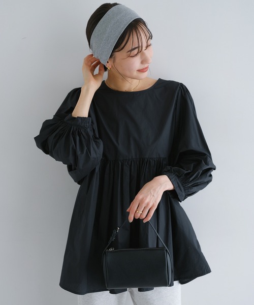 セール】タイプライターボリュームペプラムブラウス（シャツ/ブラウス