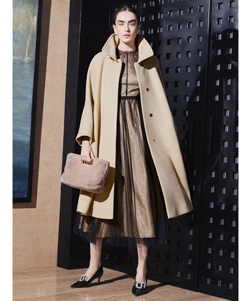 CELFORD（セルフォード）の「Aラインスタンドカラーコート（ステン