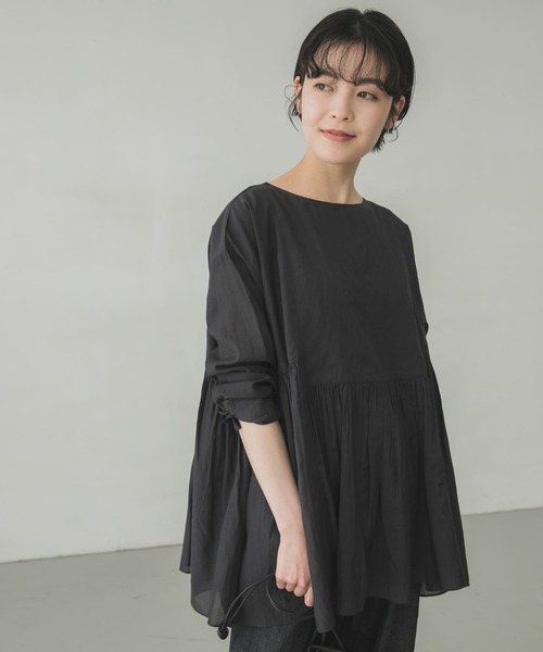 かぐれ（カグレ）の「ボイルギャザー2WAYブラウス（シャツ/ブラウス