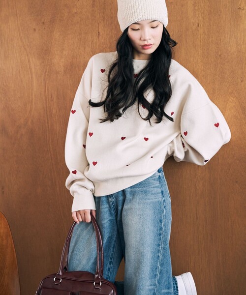 FREAK'S STORE（フリークスストア）の「限定展開 ハート 刺繍 ニット