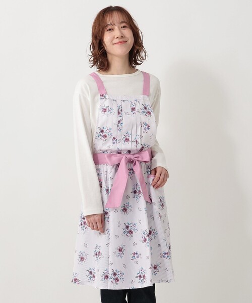 セール】フラワーストライプエプロン（エプロン）｜Afternoon Tea