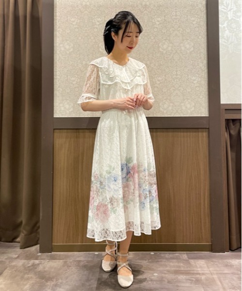 axes femme（アクシーズファム）の「レースプリント配色ローズ