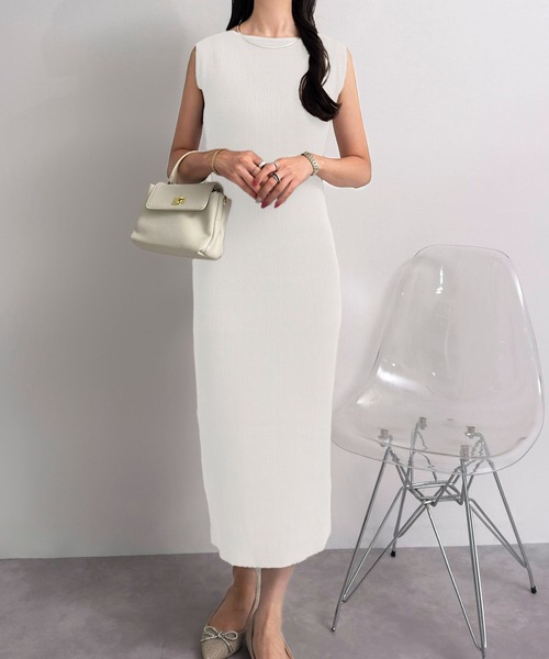 岡部あゆみさんコラボ ］選べるネックとタイプ リブニットノースリーブ