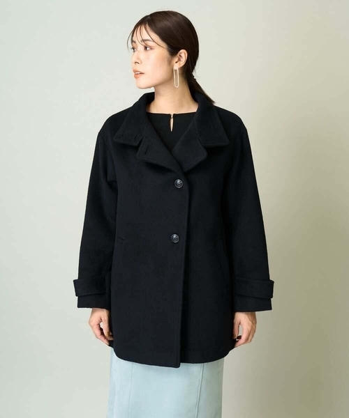 セール】スタンドカラーミディコート（ステンカラーコート）｜a.v.v
