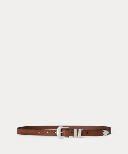 ウエスタン ディストレスト レザー ベルト（ベルト）｜POLO RALPH