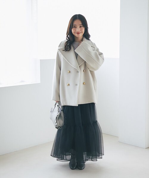 セール】【軽くて毎日着たい！】ロイヤルビーバーメタル釦Pコート