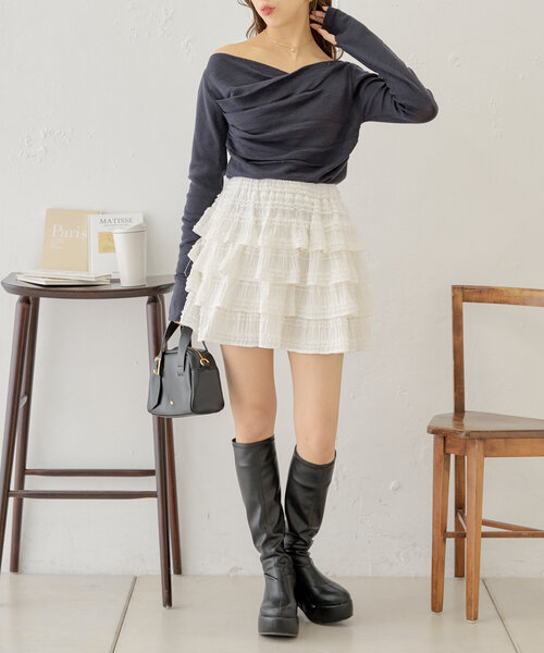 Chico（チコ）の「レースティアードフリルスカパン（スカート）」 - WEAR