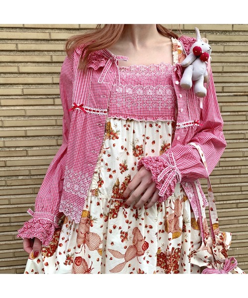 PINK HOUSE（ピンクハウス）の「ギンガムうさぎプリントノースリーブ