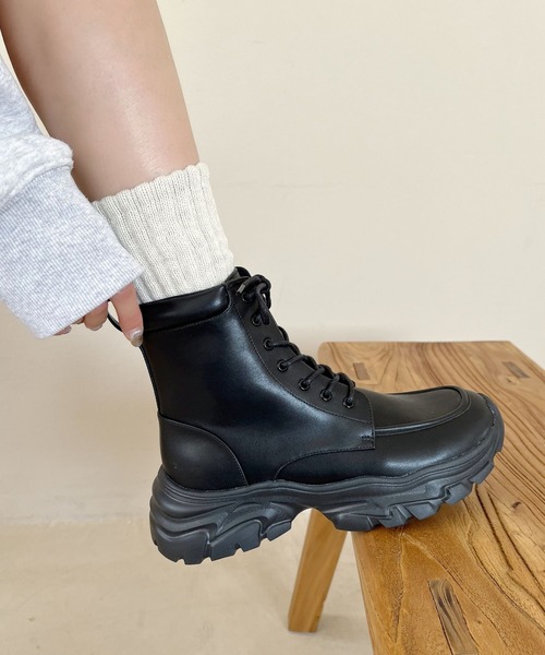 セール】厚底 スニーカーソール 編み上げブーツ/51405（ブーツ
