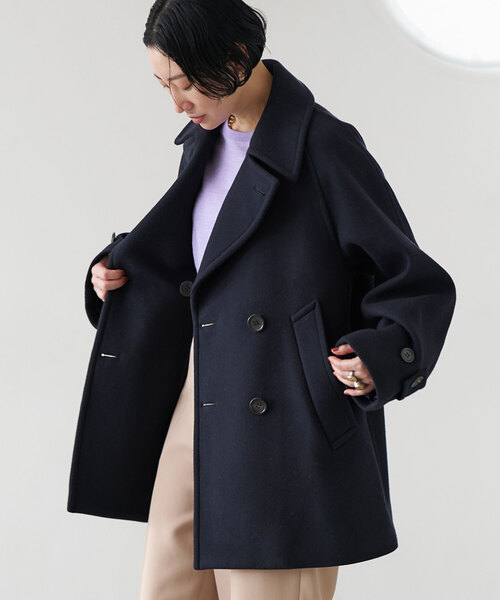 セール】Super140s 起毛メルトンPコート（ピーコート）｜VERMEIL par