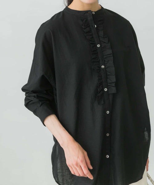 かぐれ（カグレ）の「コットンリネンフリルブラウス（シャツ/ブラウス