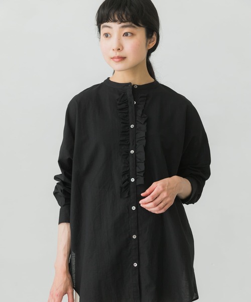 かぐれ（カグレ）の「コットンリネンフリルブラウス（シャツ/ブラウス
