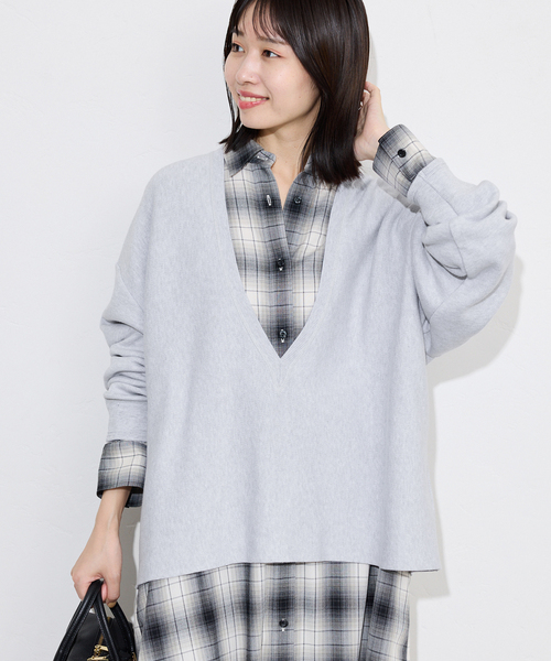 セール】スムースオーバーVネックニット（ニット/セーター）｜SLOBE