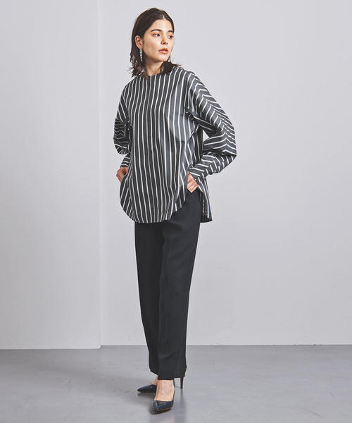 HYKE（ハイク）の「＜HYKE（ハイク）＞ T/C クルーネック ストライプ