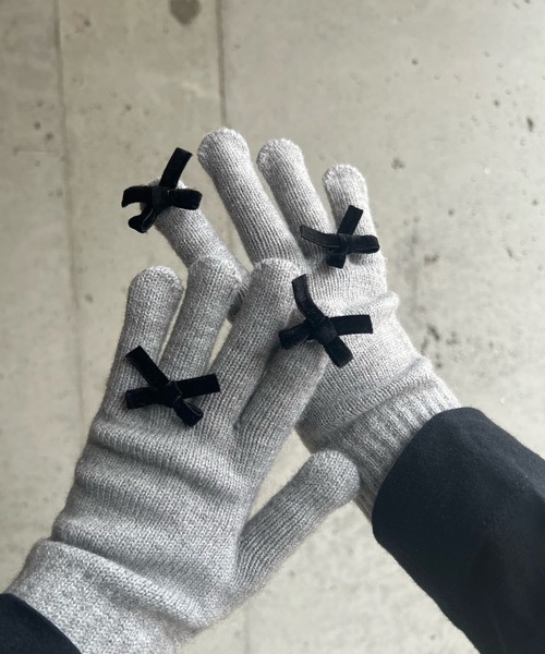 GUCCI リボン付きグレー手袋 GUCCI リボン付きグレー手袋 楽天市場