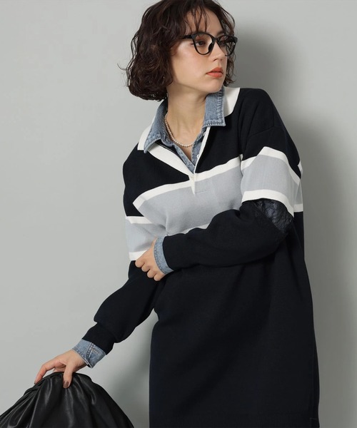 レース切替ラガーニットワンピース（ワンピース）｜Arpege story