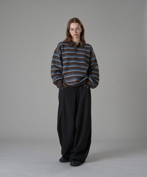 MULTI BORDER SOFT TOUCH KNIT POLO / マルチボーダーソフトタッチ