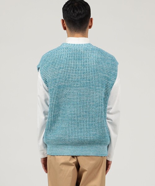 caban（キャバン）の「□CABaN コットンカシミヤワッフルMIX Vネック