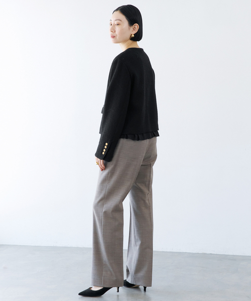 セール】ノーカラーツイードジャケット（ノーカラージャケット