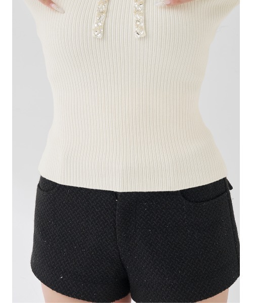 リボンビジューアメスリニットトップス（ニット/セーター）｜Darich