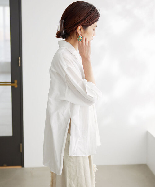 IENA（イエナ）の「ラミーリヨセルスリットシャツ（シャツ/ブラウス