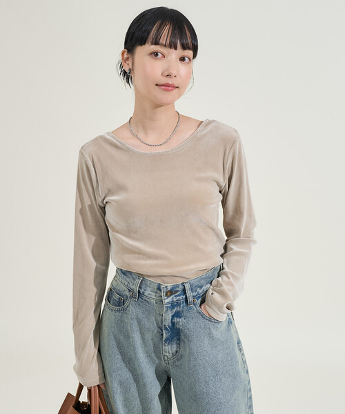 FREAK'S STORE（フリークスストア）の「ベロア バックオープンロンT（T